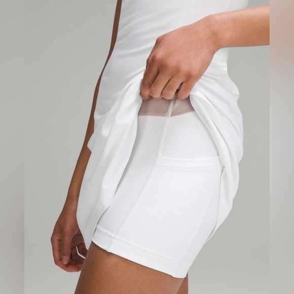 Lululemon align dress nulu bright white nude beige interior shorts with pockets - Picture 2 of 10